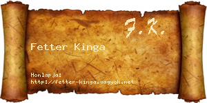 Fetter Kinga névjegykártya