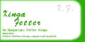 kinga fetter business card